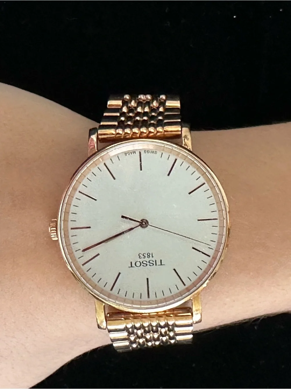 Tissot Rose Gold Bracelet Watch with White Dial